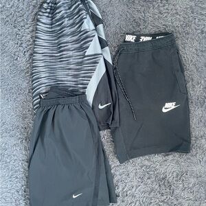 Men Size Large Nike Shorts Black Gray Bundle of 3